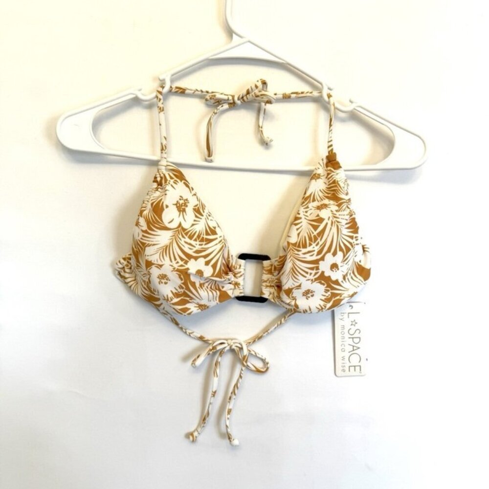L Space Women’s Jane White String Bikini Top Size L